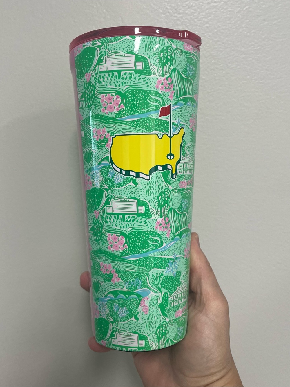 Masters Augusta national Golf Course Tumbler with Yellow Logo